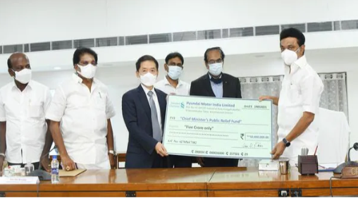 现代汽车捐赠5亿卢比的走向在泰米尔纳德邦Covid救济