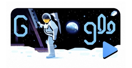 50年的月亮登陆：Google Doodle庆祝阿波罗11周年纪念品与宇航员Mike Collins叙述的动画视频剪辑
